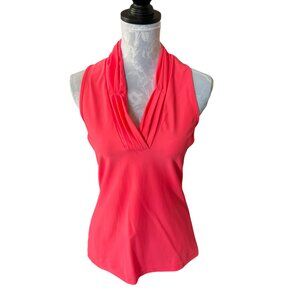 TZU TZU Womens Golf Top Athletic Sleeveless Stretchy Medium Pink